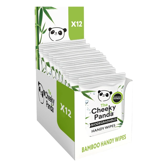 Cheeky Panda Bamboo Hand Wipes - 100 Biodegradable - 12 Packs of 12 Travel Wipe