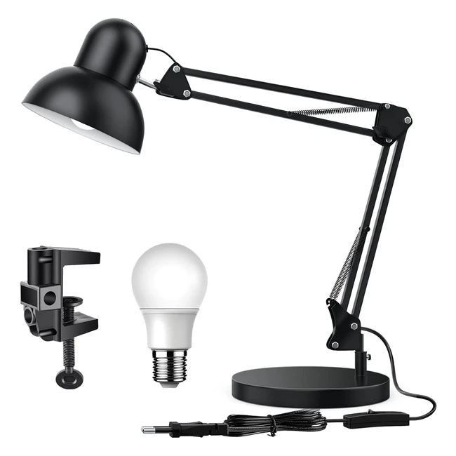 Lampada da Scrivania Grande con Clip E27 LED 65cm - Alta Qualità