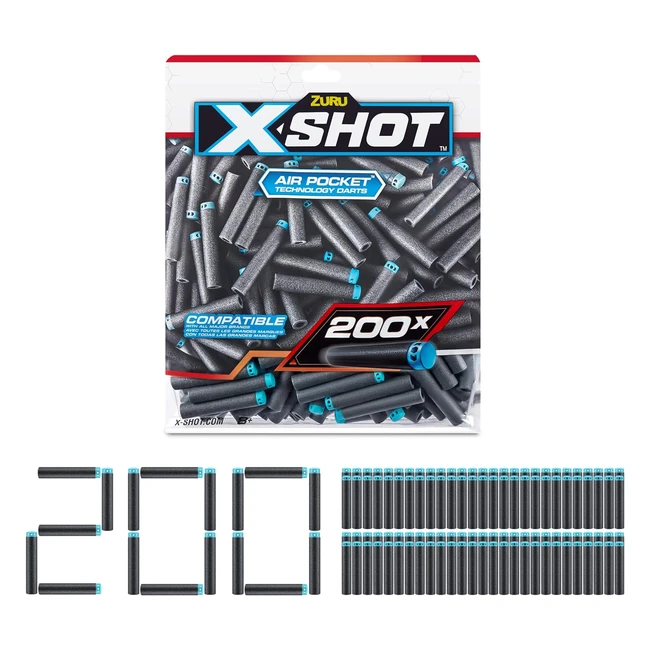 XShot Excel Dart 200 Sacchetti di Pellicola per Freccette Ricariche Schiuma Colo