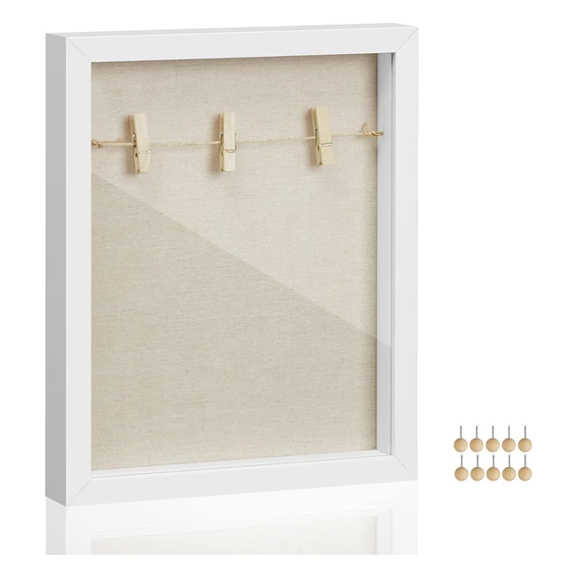 Songmics 3D Bilderrahmen DIY mit Leinenoberflche und Glas MDF 225 x 4 x 275 cm