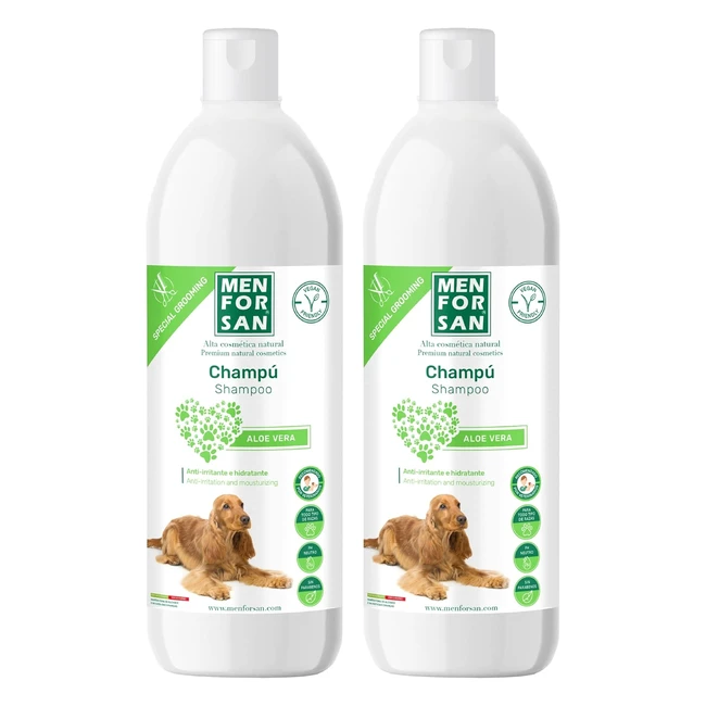 Menforsan Aloe Vera Hundeshampoo 1 Liter Packung 2er Set Grn - Natrlich gl