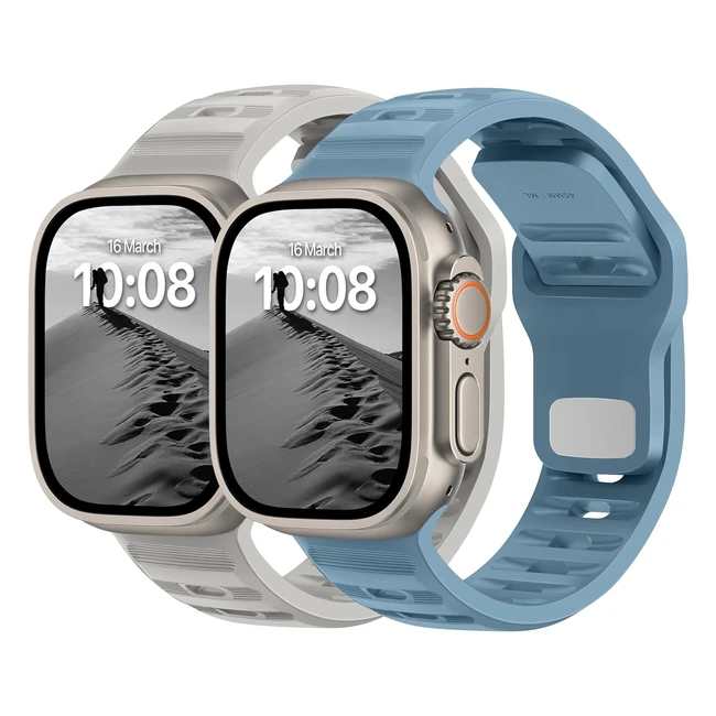 Cinturino Sport Donegani UC2 per Apple Watch Serie Ultra 9 8 7 6 5 4 3 2 1 SE 49mm 45mm 44mm 42mm Blu Grigio 2pz