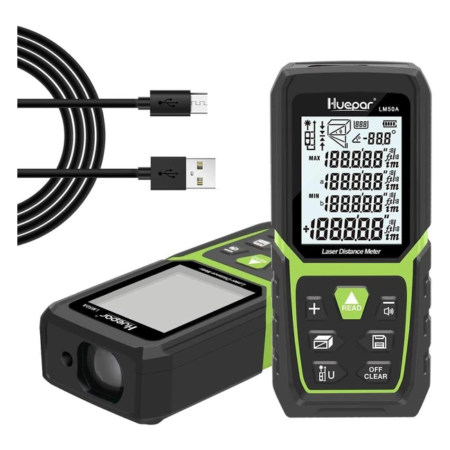 Huepar Laser Measure 50m 164ft Portable Digital Tool Range Finder