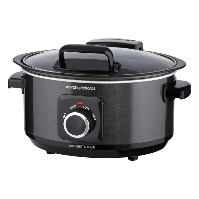 Morphy Richards 65L Sear & Stew Slow Cooker 3 Heat Settings Easy Clean 163W Black 461020