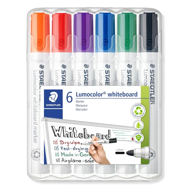 Staedtler Lumocolor 351 WP6 Whiteboard Marker Set 6 Farben