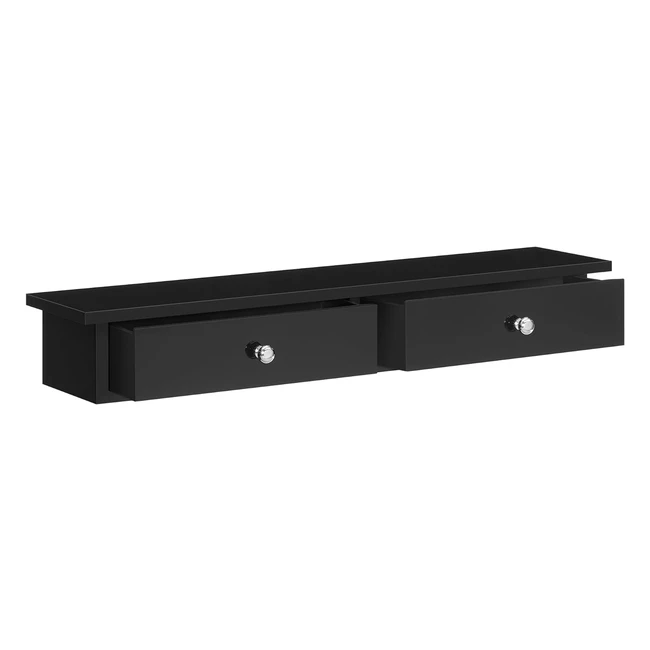 Songmics Wall Shelf Floating Shelf with 2 Drawers Holds Up to 15 kg - Modern Sty