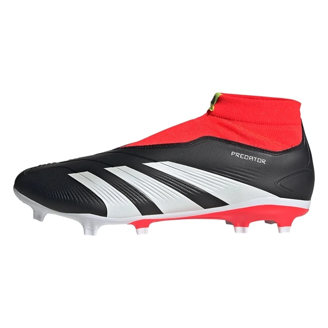 adidas Predator League Laceless FG Football Boots - Core Black/Cloud White/Solar Red - UK 10.5
