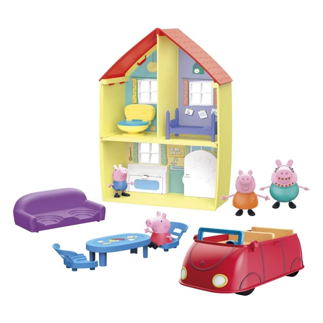 Coffret Maison Peppa Pig avec Voiture et Effets Sonores - 4 Figurines  6 Access