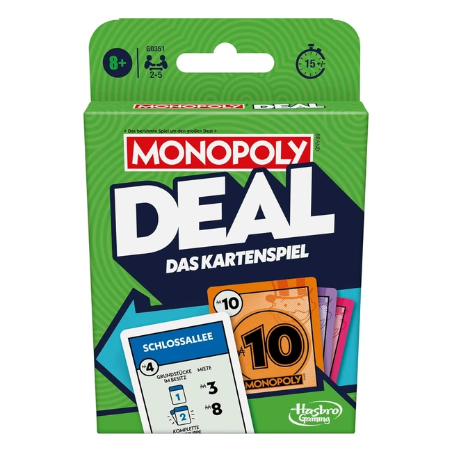 Monopoly Deal Kartenspiel - Schnelles Spiel fr die ganze Familie