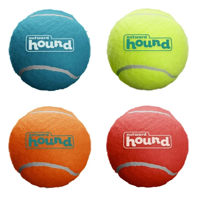 Outward Hound Squeaker Ballz Hundespielzeug Gre M 4erpack - Quietschender Spielspa mit Tennisball und Quietschspielzeug