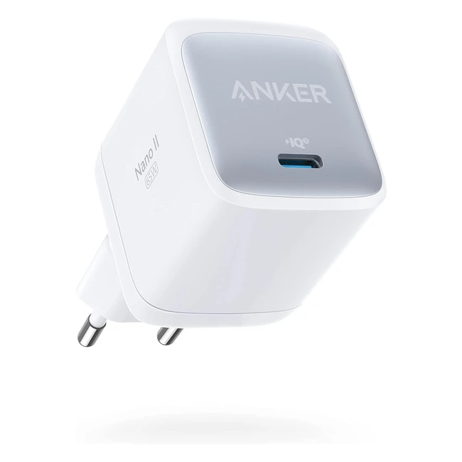 Anker Nano II 65W Chargeur USB C GAN II Technologie Charge Rapide iPhone Samsung Galaxy S20 S10 iPad Pro MacBook ProAir Dell XPS 13 Note 20 etc