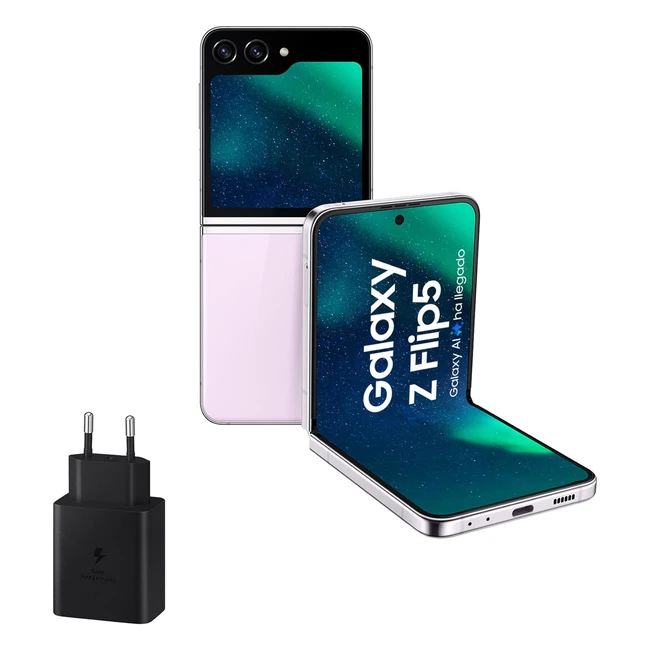 Samsung Galaxy Z Flip5 512GB - Cargador 45W - Telfono Mvil Plegable con IA -
