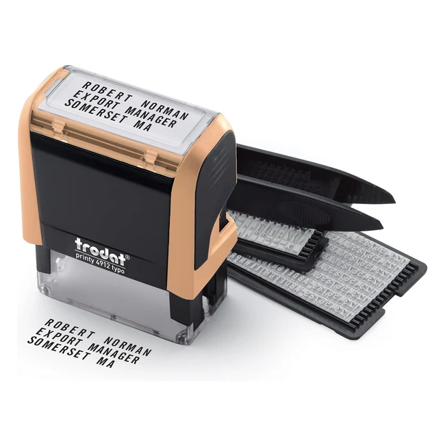 Timbro Autoinchiostrante Trodat Printy 4912 Nero 47x18mm - Personalizzabile