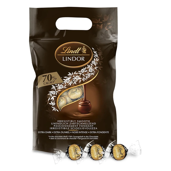 Lindt Sachet Grand Format Lindor Chocolat Noir 70 Cacao Cur Fondant 1kg