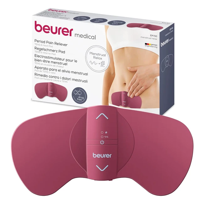 Beurer EM 50 Menstrual Relax - Soulagement Douleurs Menstruelles - TENS et Fonction Thermique - Batterie Rechargeable