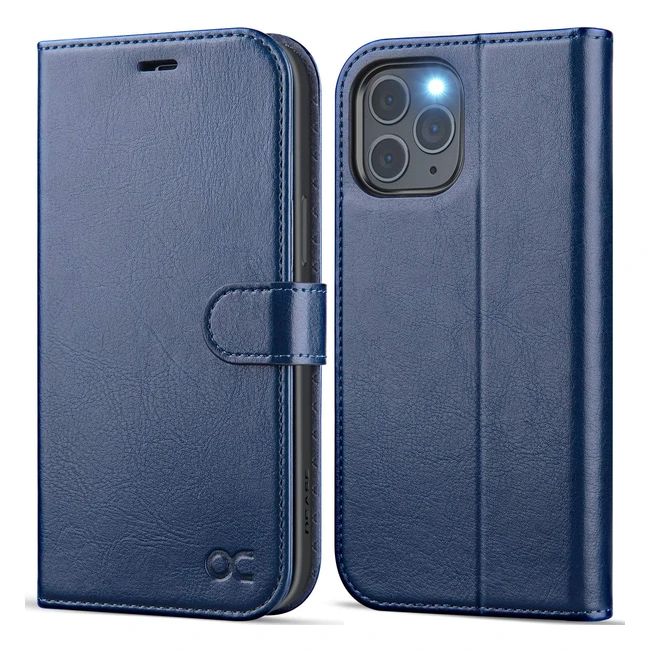 iPhone 14 Pro Max Premium PU Leather Wallet Case with RFID Blocking - Blue
