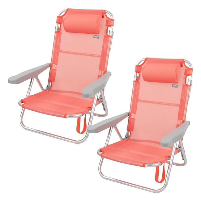 Pack Ahorro 2 Sillas Playa Bajas Flamingo Aktive 5 Posiciones