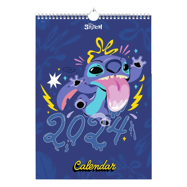 Calendario 2024 A3 Disney Stitch - Grupo Erik - Planificador Mensual