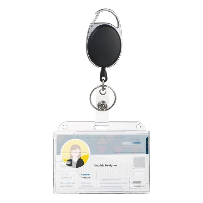 Vicloon Retractable Badge Holder ID Card Holder with Keyring - Strong  Convenie