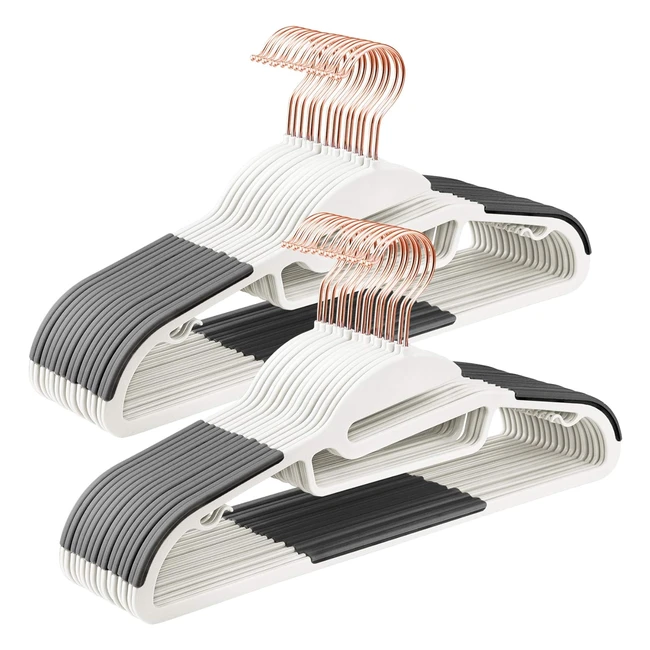 Songmics 30-Pack Coat Hangers - Heavy-Duty Plastic Suit Hangers with S-Shaped Op