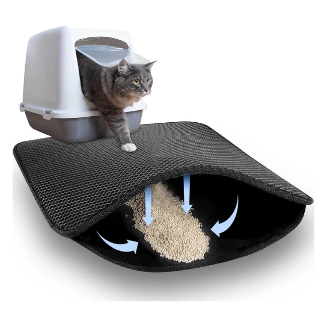 Alfombra Gatos Arenero 46x60cm Doble Capa Panal Estera Arena Gato Cat Litter Mat