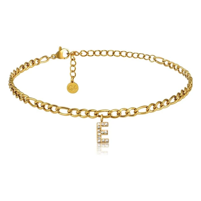 Cavigliera d'oro GD GoodDesigns - Regolabile 22-27 cm - Placcata Oro 18 carati - Lettere Impermeabili