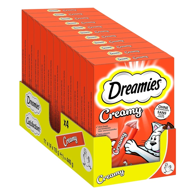 Dreamies Katzenleckerlis mit Huhn - Cremiger Geschmack - 44 Portionsbeutel