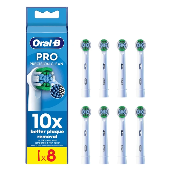 OralB Pro Precision Clean Electric Toothbrush Heads - Pack of 8 - XShape  Angle