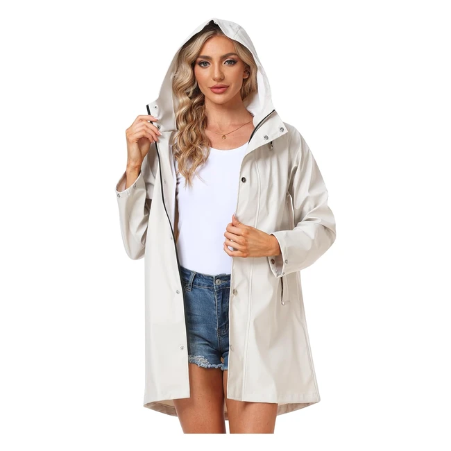 Uniquebella Giacca Impermeabile Donna Antivento Traspirante - Beige XL