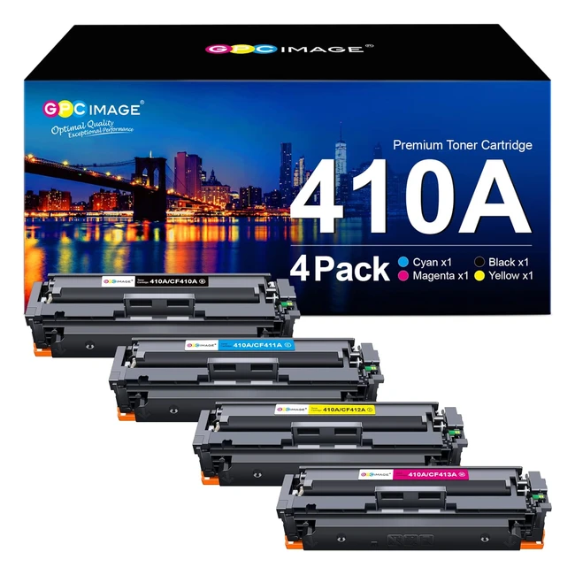 GPC Image Compatible Toner Cartridges for HP CF410A 410X CF410X - Black Cyan Mag