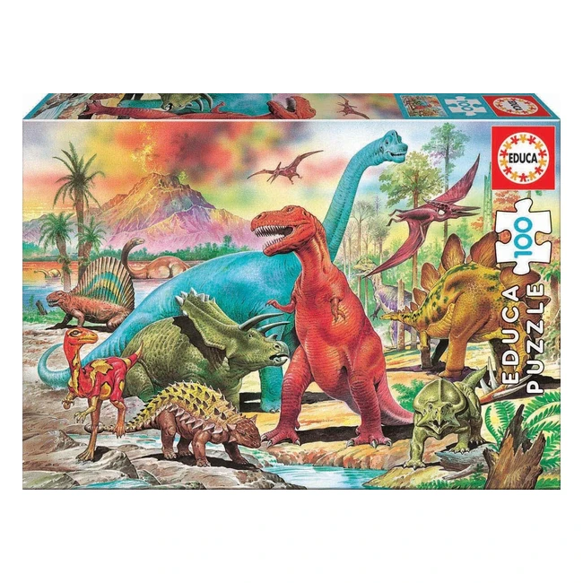 Educa Puzzles Junior Dinosaures 100 pices - Puzzle Enfant 6 ans - Ref 13179