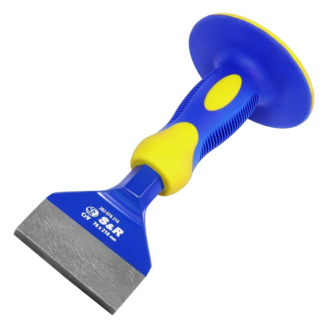 Burin plat de maon SR 76 x 216mm pour carrelages bton pierres sols avec prot