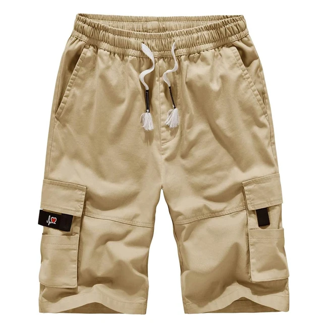 Aptro Mens Cargo Shorts Combat Casual Cotton Elastic Waist Shorts CG01