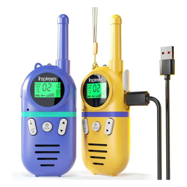 Inspireyes Talkie Walkie Enfants Rechargeable 48H Autonomie 3km Porte Cadeaux An