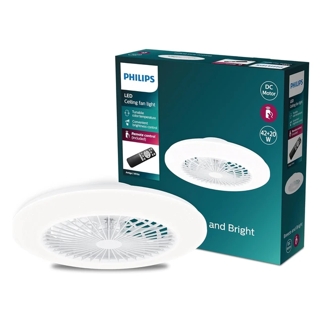 Ventilador Philips Amigo con Luz LED Integrada 20W 4400 lmens Luz Blanca Regulab