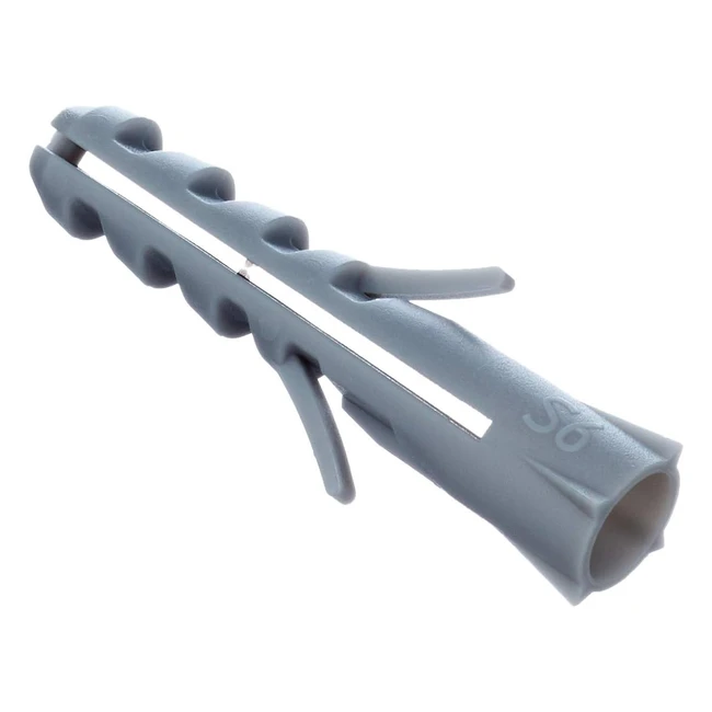 Fischer Spreizdübel S 6 mit 2-fach Spreizung für Bewegungsmelder, Briefkästen, Beton, Vollstein, Vollziegel, Naturstein - 100 Stück - ArtNr 50106 Grau