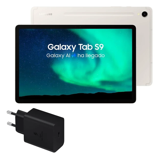 Samsung Galaxy Tab S9 256 GB 5G Cargador 45W Tablet Android con IA Ranura microS