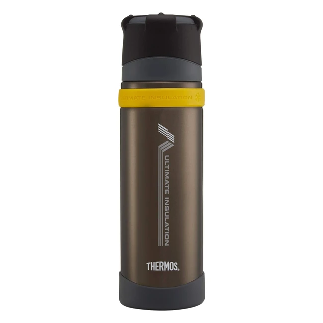 Thermos 104105 Ultimate Series Metal Flask Charcoal 500ml - Vacuum Insulation Te