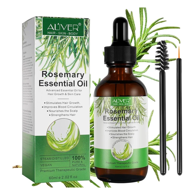 Olio Essenziale di Rosmarino 60ml Biologico Grado Terapeutico - Crescita Capelli
