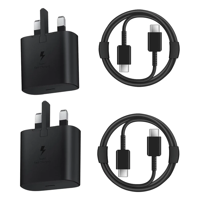 Samsung USB C Charger 25W PD Fast Wall Charger 2Pack with 2m Cable - Compatible 