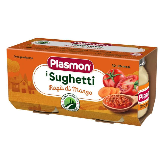 Plasmon Sughetti Rag di Manzo 80g 24 Vasetti - Ingredienti Selezionati Senza Soffritto