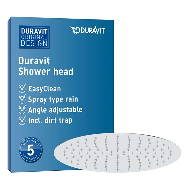 Pommeau de douche Duravit Universal en acier inoxydable - Jet Rain rond 400 mm -