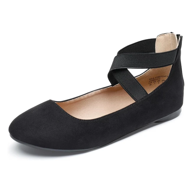 Dream Pairs Ballerines Classiques Femme Fashion Flats Stretchy Ankle Strap