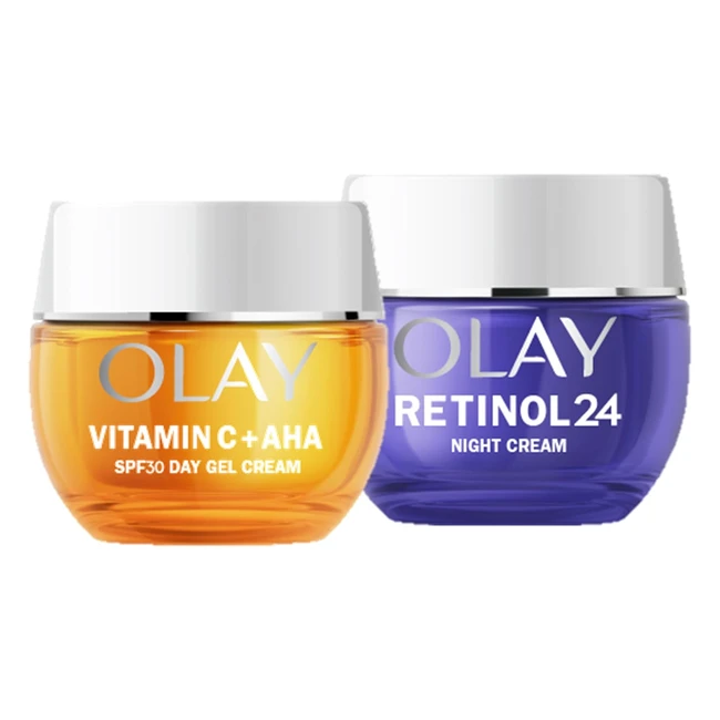 Olay Vitamin C Face Moisturiser SPF  Retinol 24 Night Cream Anti Ageing Set