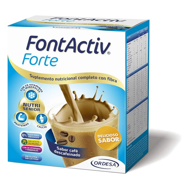 Fontactiv Forte Cafe Descafeinado 14 Sobres - Suplemento Nutricional Fibra Adult