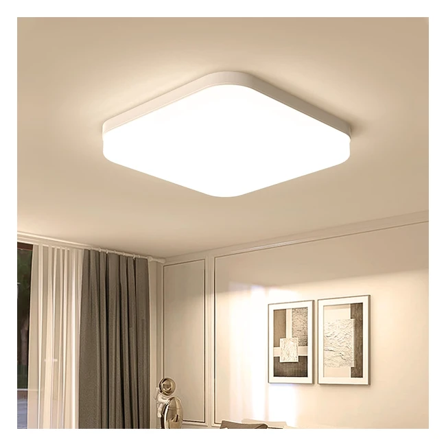 Plafonnier LED Carr Luminaire Plafond 36W 3000K Moderne - Salle de Bain Salon 