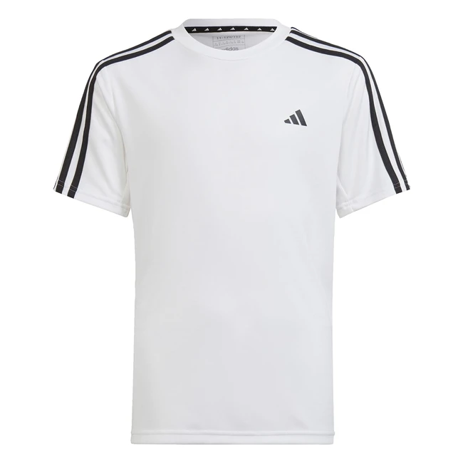 Camiseta Adidas Train Essentials Niños 11 años Blanco/Negro 3 Rayas Regular Fit