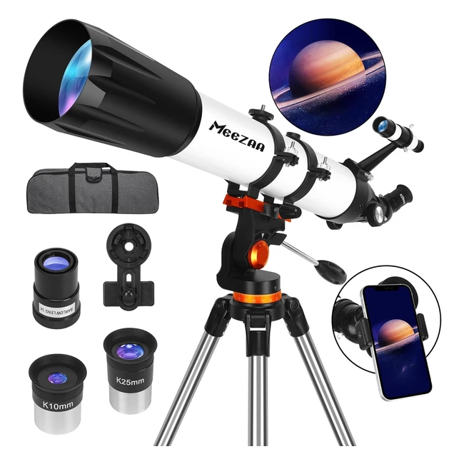 Telescopio Meezaa Astronómico Profesional 32x240x 90800mm Refractor para Adultos y Niños