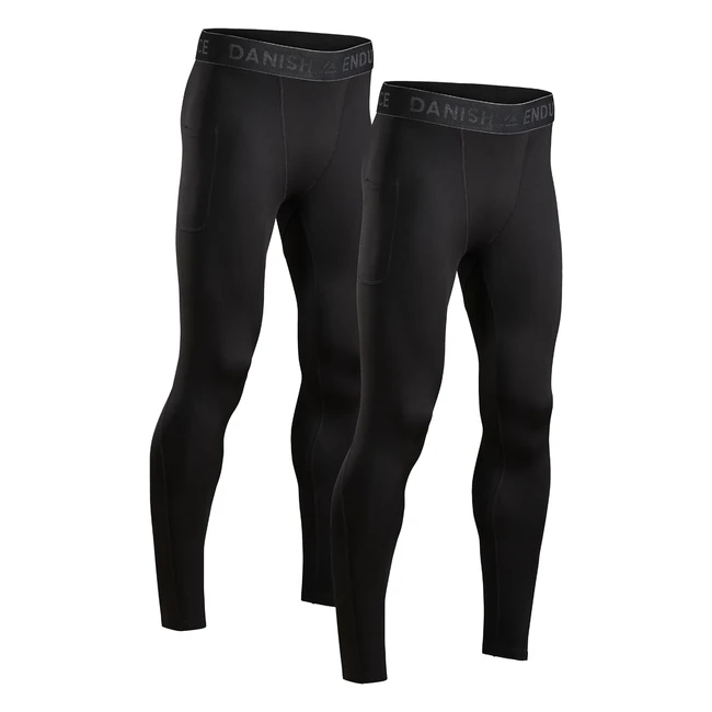 Collants de compression homme Danish Endurance - Lot de 2 - Antifrottements - Sport Running