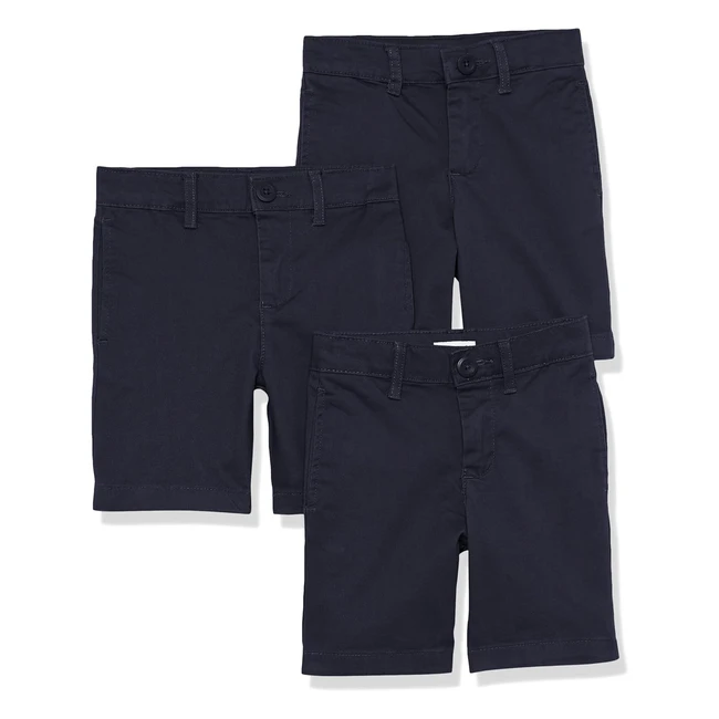 Short garon Amazon Essentials lot de 3 uniforme - Bleu marine - Taille 8 ans